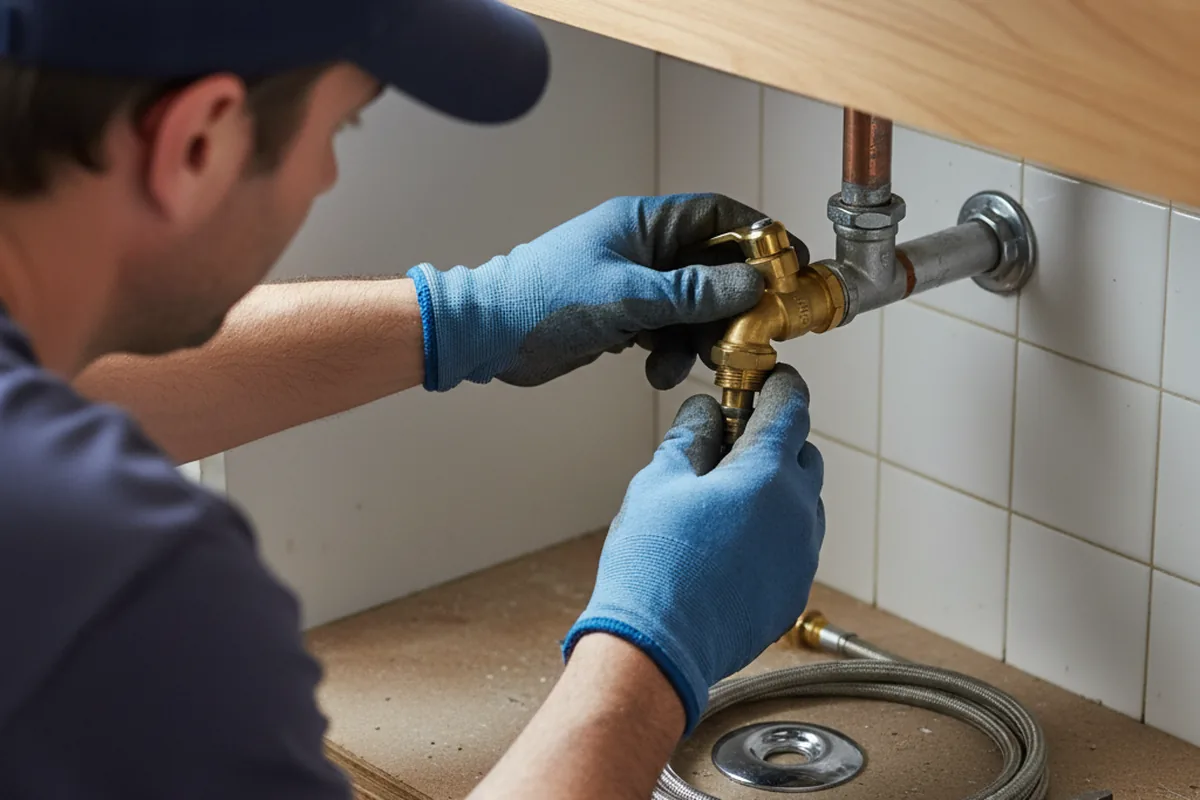 Shutoff valve and fitting work during Faucet and Fixture Repair in Granger